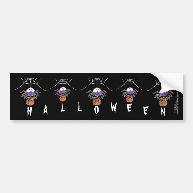 Autocollant De Voiture Araignée avec Jack-O-Lantern (Devant)
