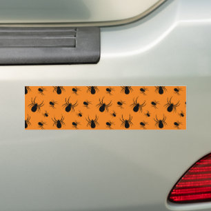 Autocollant De Voiture Araignées Halloween motif noir et orange