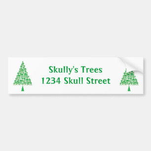 Autocollant De Voiture Arbre de Noël du crâne vert