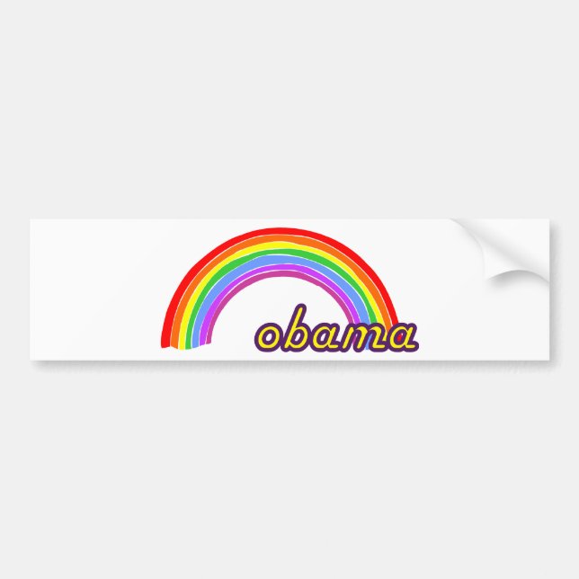 Autocollant De Voiture Arc-en-ciel d'Obama (Devant)