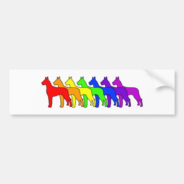 Autocollant De Voiture Arc-en-ciel great dane (Devant)
