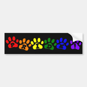 Autocollant De Voiture Arc-en-ciel Pawprints de gay pride