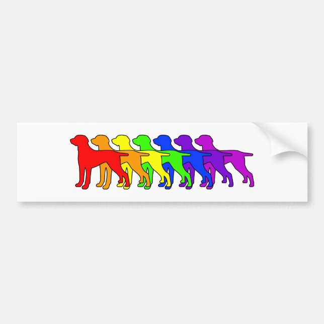 Autocollant De Voiture Arc-en-ciel Weimaraner (Devant)