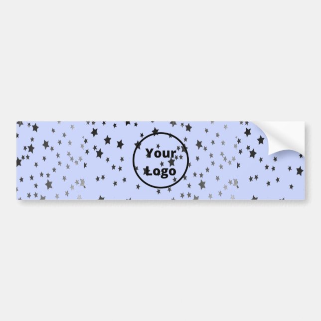 Autocollant De Voiture Argent et étoiles noires sur bleu (Devant)