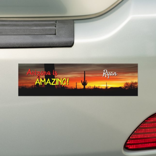 Autocollant De Voiture "Arizona is Amazing !" Cactus Sunset Sonoran (En voiture)