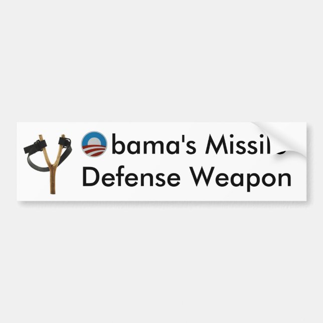 Autocollant De Voiture Arme de la défense de missile de fronde d'Obama (Devant)