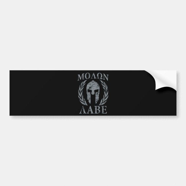 Autocollant De Voiture Armure spartiate Molon Labe Grunge (Devant)