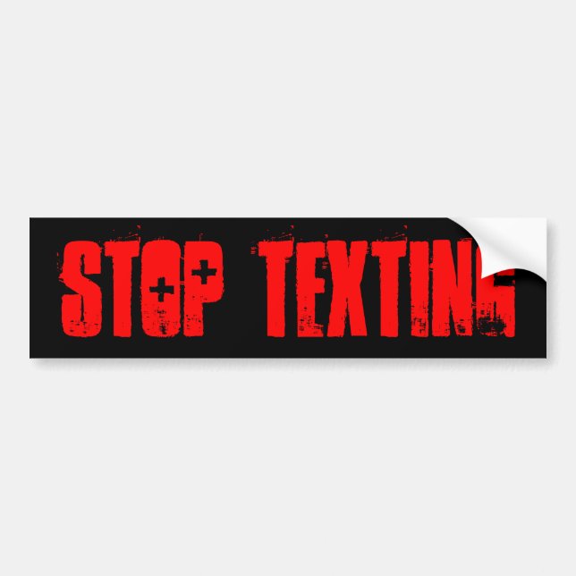 Autocollant De Voiture Arrêtez le service de mini-messages (Devant)