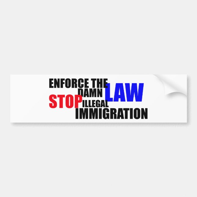Autocollant De Voiture arrêtez l'immigration illégale (Devant)