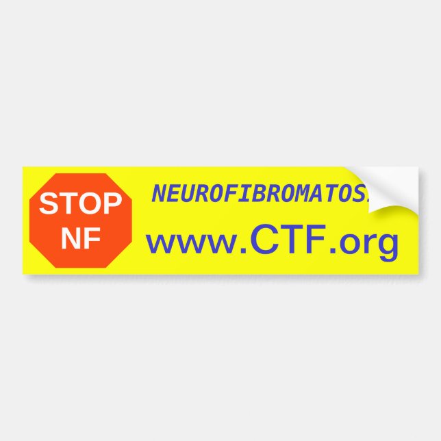 Autocollant De Voiture ARRÊTEZ N-F, www.CTF.org, NEUROFIBROMATOSE (Devant)