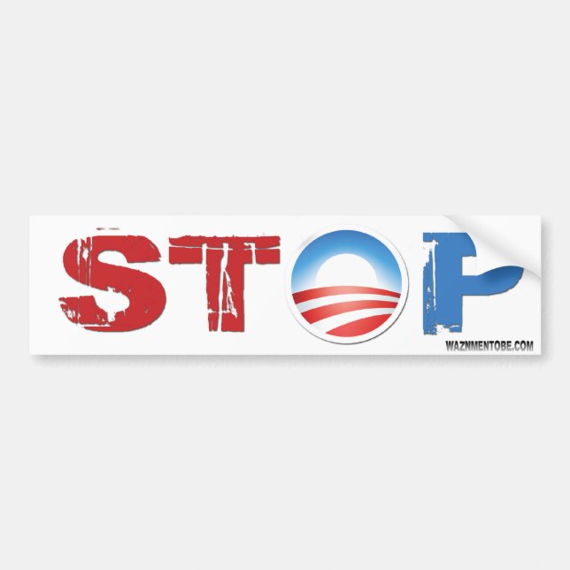 Autocollant De Voiture Arrêtez Obama 2012 (Devant)