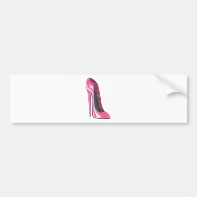Autocollant De Voiture Art stylet rose de chaussure (Devant)