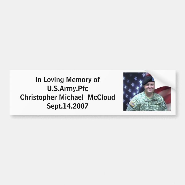 Autocollant De Voiture article, dans la mémoire affectueuse ofU.S.Army…. (Devant)
