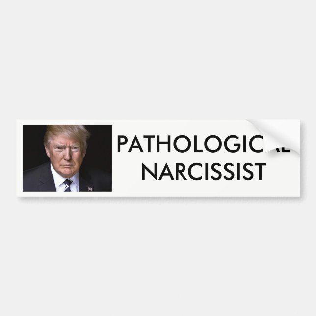 Autocollant De Voiture Atout pathologique d'Anti-Donald de Narcissist (Devant)