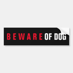 AUTOCOLLANT DE VOITURE ATTENTION CHIEN BRILLANT AUTOCOLLANTE