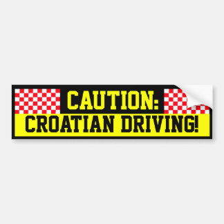 Autocollant De Voiture Attention : Croate Driving!