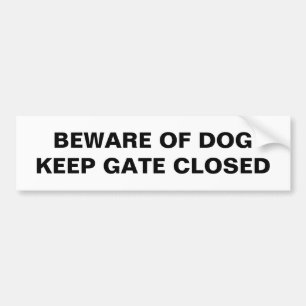 AUTOCOLLANT DE VOITURE ATTENTION DU CHIEN GARDEZ LA PORTE FERMÉE