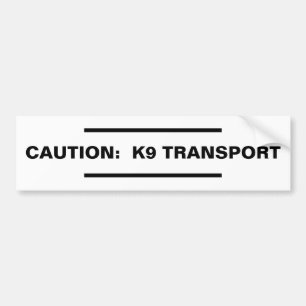 Autocollant De Voiture Attention : Transport K9