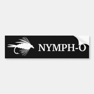 Autocollant De Voiture Attrait drôle de pêche de mouche de Nymphe-o