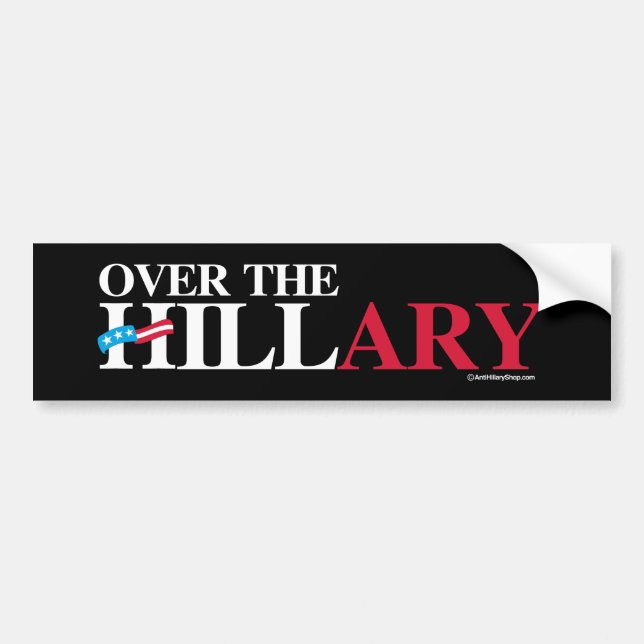 Autocollant De Voiture Au-dessus de la Hillary -- Anti-Hillary - blanc - (Devant)