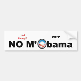 Autocollant De Voiture Aucun adhésif pour pare-chocs 2012 de M'Obama