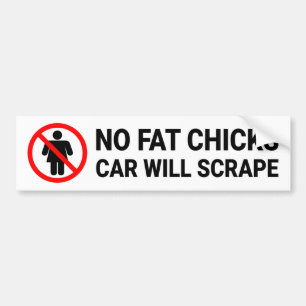 Autocollant De Voiture Aucun Fat Chicks Voiture Va Éclater Le Signe