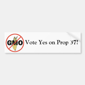 Autocollant De Voiture Aucun GMO - vote oui sur l'appui vertical 37