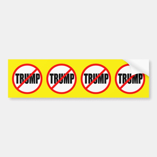 AUTOCOLLANT DE VOITURE "AUCUN TRUMP (Devant)