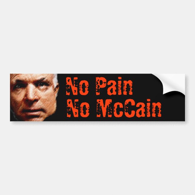 Autocollant De Voiture Aucune douleur, aucun McCain (Devant)