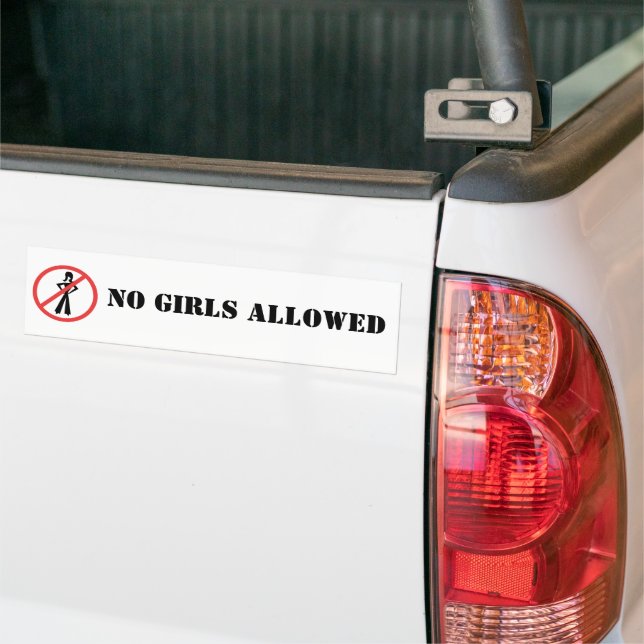Autocollant De Voiture Aucune fille autorisée BumperSticker (Sur camion)