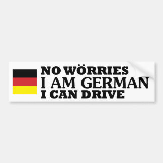 Autocollant De Voiture Aucune inquiétude que je suis allemand je ne peut