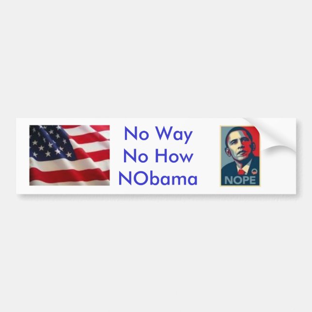 Autocollant De Voiture Aucune manière aucune comment NObama (Devant)