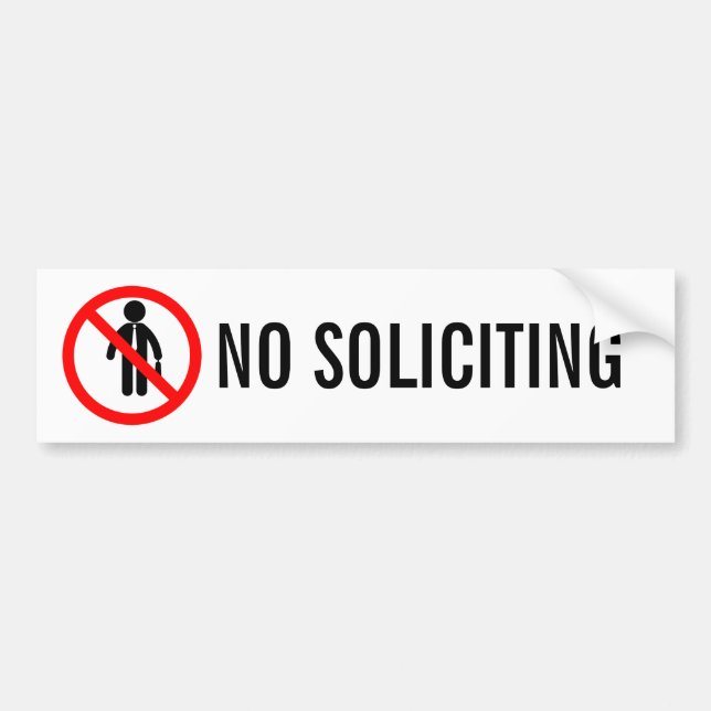 AUTOCOLLANT DE VOITURE AUCUNE SOLLICITATION (Devant)
