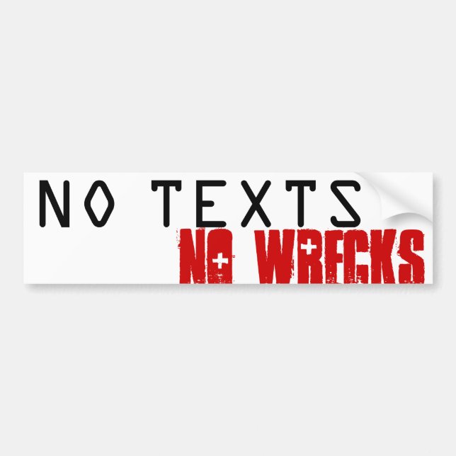 AUTOCOLLANT DE VOITURE AUCUNS TEXTES AUCUNES ÉPAVES (Devant)