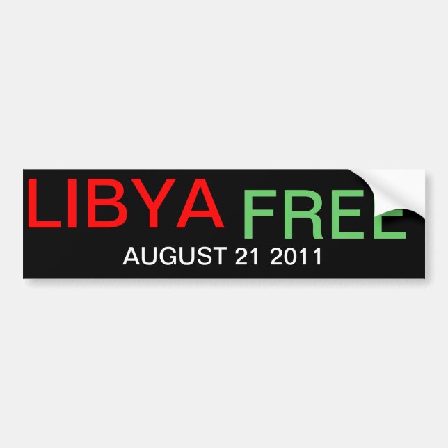 AUTOCOLLANT DE VOITURE AUGUST 21 2011 LIBYA FREE (Devant)