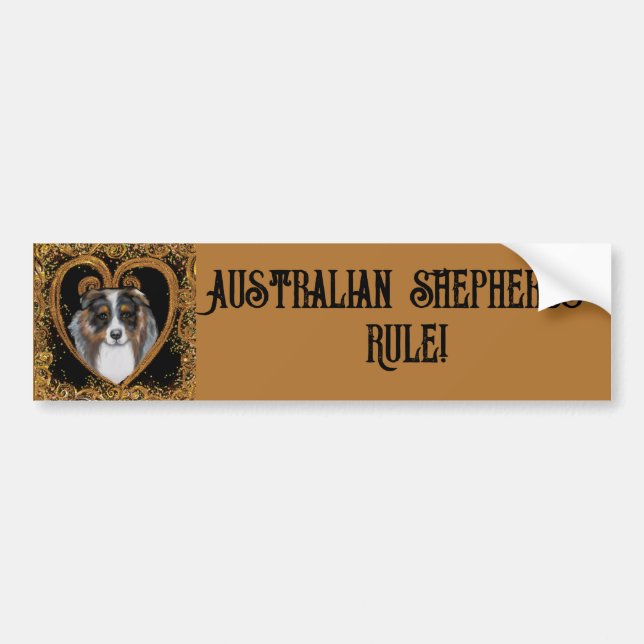 Autocollant De Voiture Australian Shepherd   (Devant)