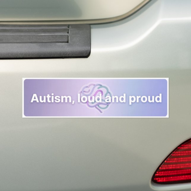 Autocollant De Voiture Autism Pride Loud & Proud Modern Purple (En voiture)