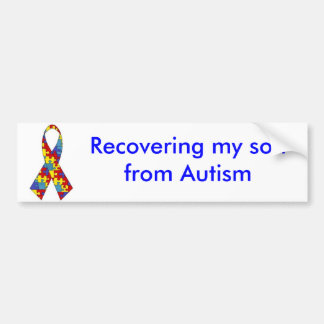 Autocollant De Voiture autism_ribbon, récupérant mon fils de l'autisme