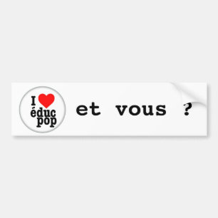 Autocollant De Voiture Autocollant I love educ pop / pour voiture