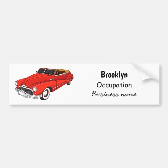 Autocollant De Voiture Automobile classique rouge 1948  (Devant)