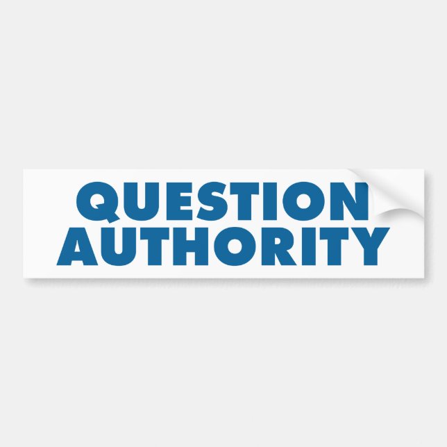 Autocollant De Voiture Autorité de question - bleu (Devant)