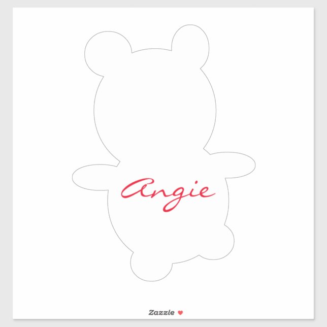 Autocollant de voiture avec un nom d'ours mignon d (Feuille)