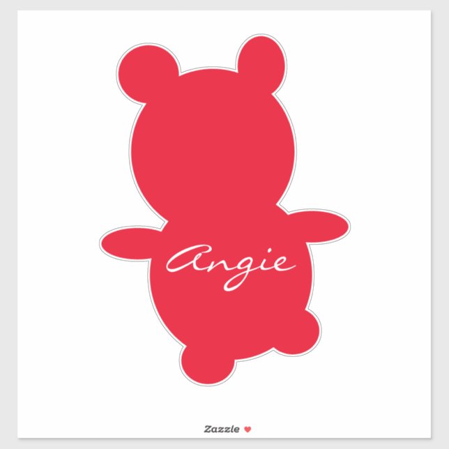 Autocollant de voiture avec un nom d'ours mignon d (Feuille)