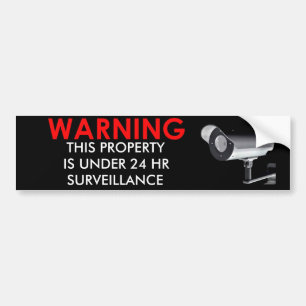 AUTOCOLLANT DE VOITURE AVERTISSEMENT PROPRIÉTÉ SOUS SURVEILLANCE AUTOCOLL