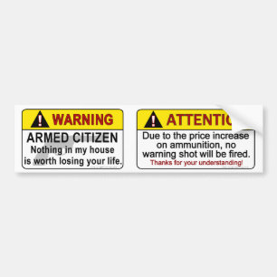 Autocollant De Voiture Avertissements des citoyens armés