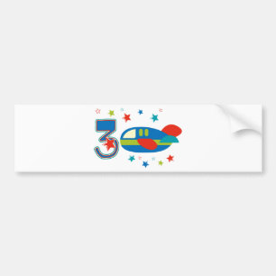 Autocollant De Voiture Avion 3e anniversaire