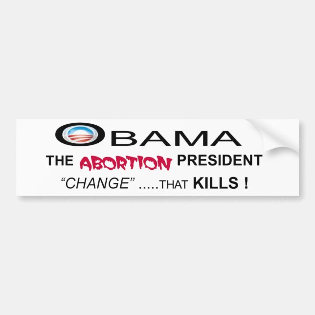 AUTOCOLLANT DE VOITURE AVORTEMENT D'OBAMA (Devant)
