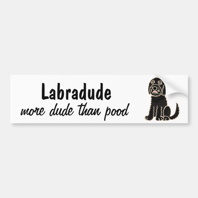 Autocollant De Voiture AZ- adhésif pour pare-chocs de Labradoodle (Devant)