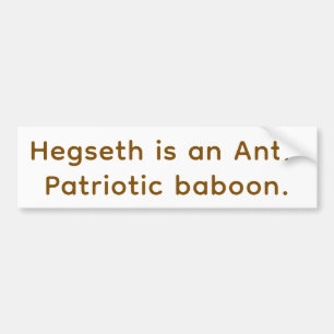 Autocollant De Voiture Babouin antipatriotique Hegseth Hankamer Artjunkha