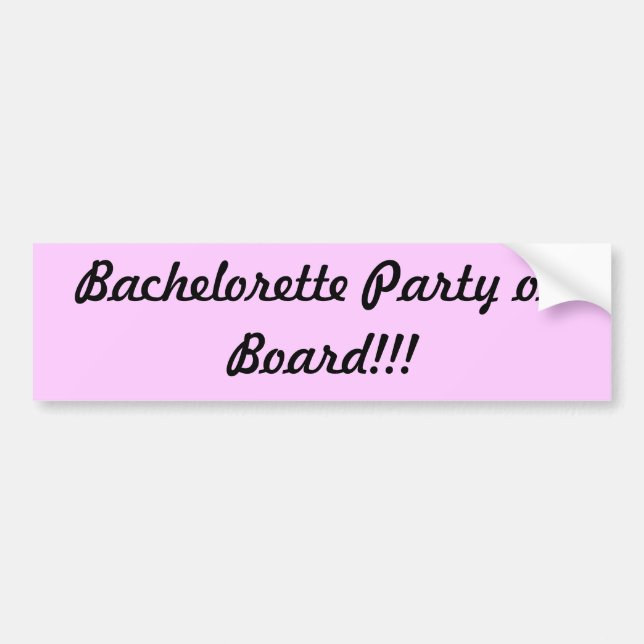 Autocollant De Voiture Bachelorette à bord (Devant)